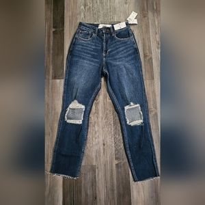 New With Tags Hollister Curvy High Rise Mom Jean w25 l 27